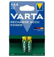Аккумулятор VARTA RECHARGEABLE ACCU AAA 1000mAh BLI 2 NI-MH (READY 2 USE)
