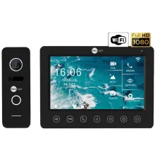 Відеодомофон KAPPA+ HD WF Black, панель виклику PRIME FHD Black з кутком NeoLight NeoKIT HD WF B/Black